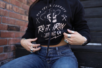 Women’s “Cropped” Red Truck Cowboys Hoodie