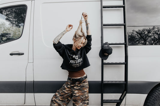 Women’s “Cropped” Red Truck Cowboys Hoodie