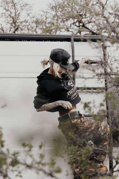 Women’s “Cropped” Red Truck Cowboys Hoodie