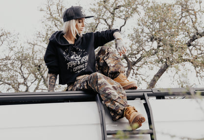 Women’s “Cropped” Red Truck Cowboys Hoodie