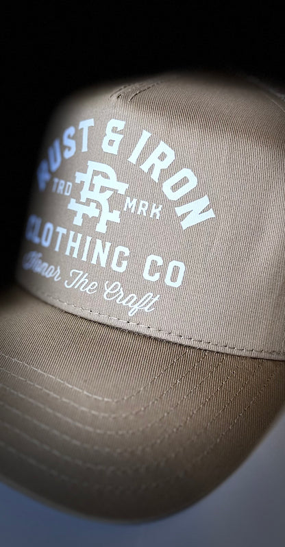 Rust & Iron Classic Logo Tan Dirtbag Trucker Hat