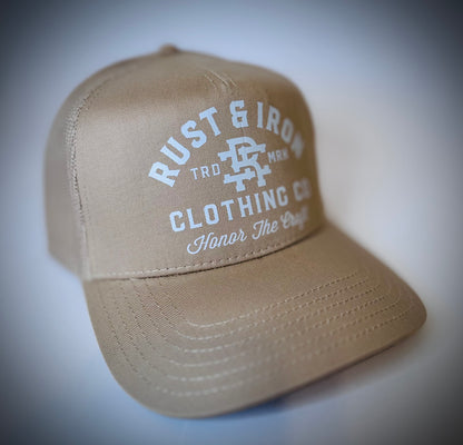 Rust & Iron Classic Logo Tan Dirtbag Trucker Hat